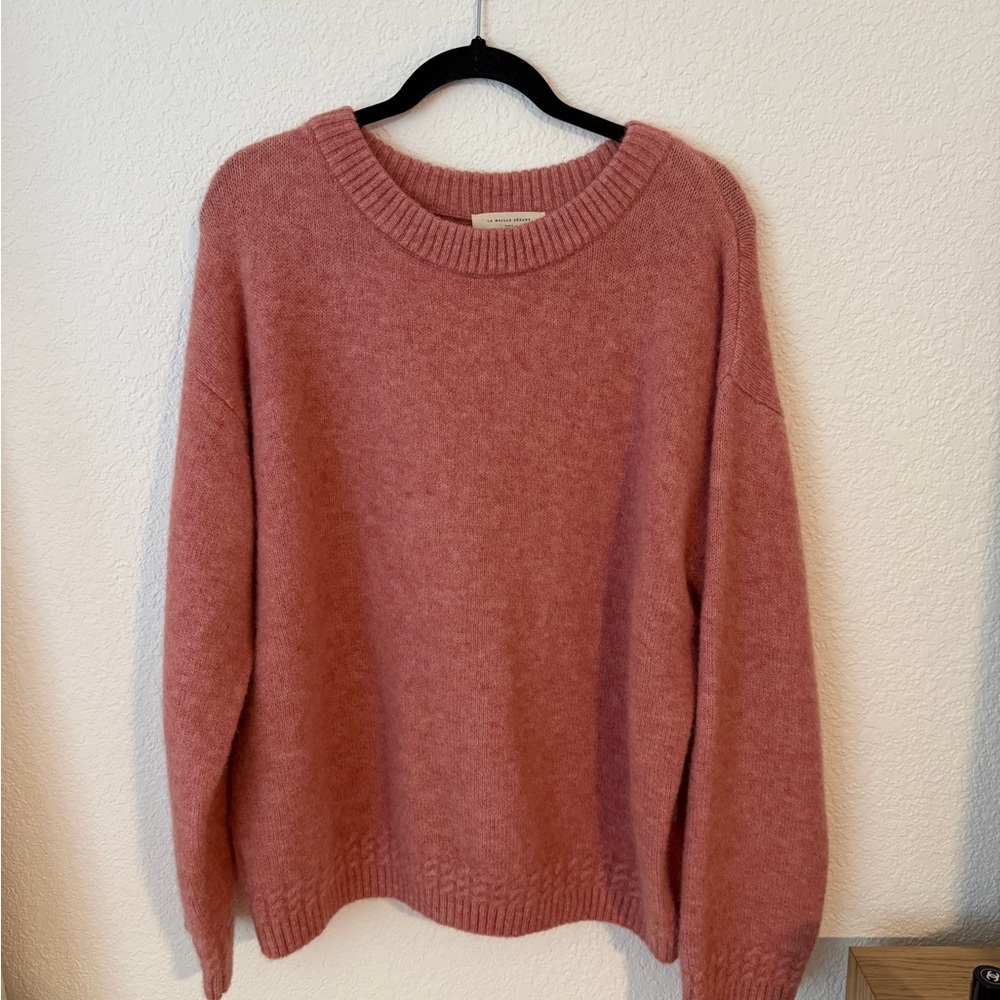 Sezane Dusty Rose Crew Neck Sweater